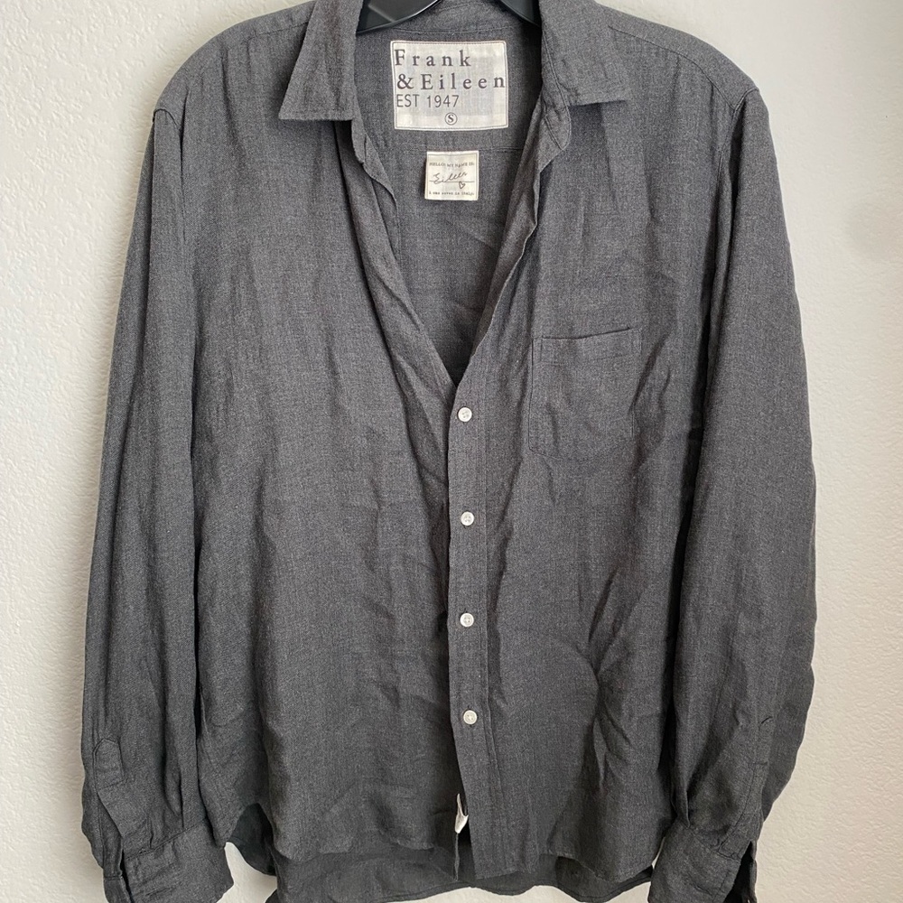 Frank & Eileen Gray Relaxed Button Down Shirt with Notched Collar